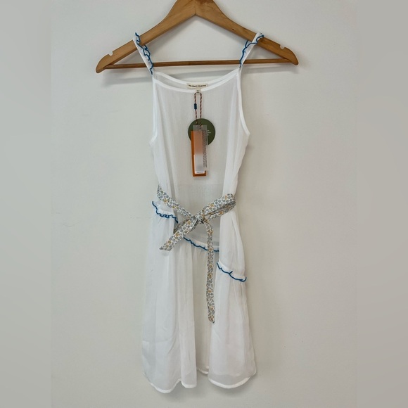 NEW The Sunday Collective Girls Size 10-11 Sleeveless Midi Mesh Dress White - Picture 2 of 10